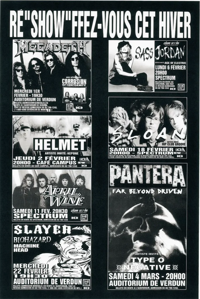 MEGADETH CORROSION OF CONFORMITY HELMET KEPONE APRIL WINE SLAYER BIOHAZARD MACHINE HEAD SASS JORDAN AGE OF ELECTRIC SLOAN HIP CLUB GROOVE PANTERA TYPE O NEGATIVE