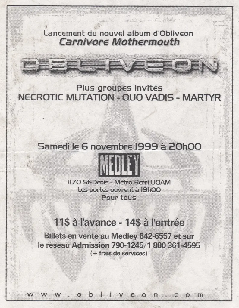 OBLIVEON NECROTIC MUTATION QUO VADIS MARTYR