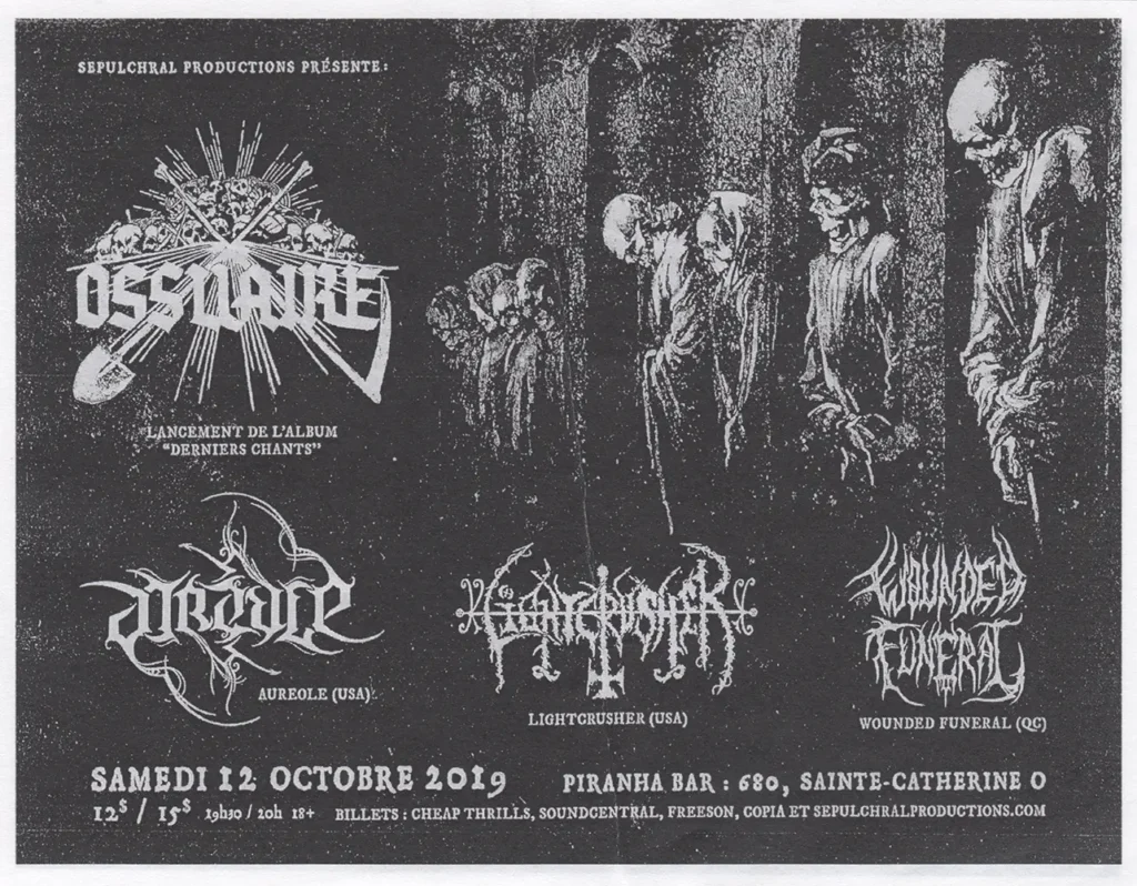 OSSUAIRE AUREOLE LIGHTCRUSHER WOUNDED FUNERAL