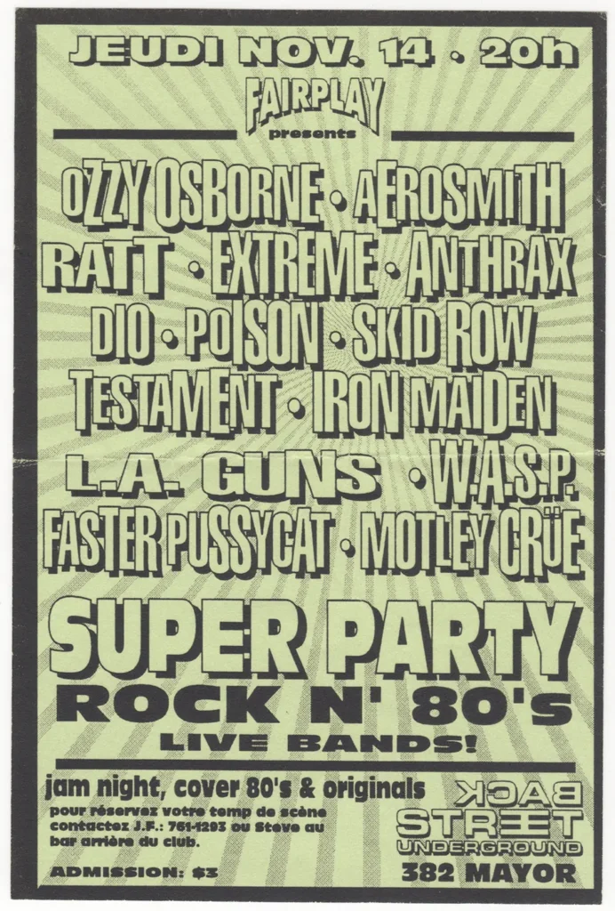 OZZY OSBOURNE AEROSMITH RATT EXTREME ANTHRAX DIO POISON SKID ROW TESTAMENT IRON MAIDEN L.A. GUNS W.A.S.P. FASTER PUSSYCAT MÖTLEY CRÜE