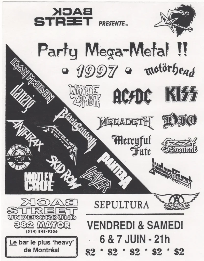 PARTY METAL 1997 BACKSTREET IRON MAIDEN THIN LIZZY BLACK SABBATH ANTHRAX GUNS N’ ROSES MÖTLEY CRÜE SKID ROW SLAYER PANTERA WHITE ZOMBIE ACDC KISS MEGADETH DIO MERCYFUL FATE OZZY OSBOURNE JUDAS PRIEST SEPULTURA AEROSMITH