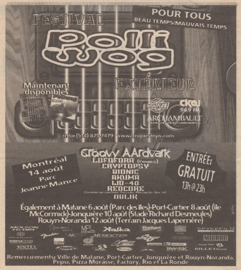 POLLIWOG GROOVY AARDVARK LOFOFORA CRYPTOPSY BIONIC AKUMA WD40 REDCORE ODLIK