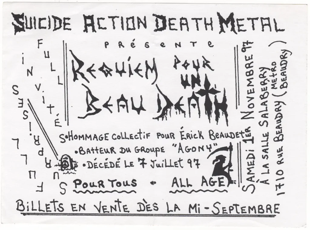 REQUIEM POUR UN BEAU DEATH ERICK BEAUDET (AGONY) AMNIOREHEXIS DÉMENCE HIDDEN PRIDE NECROTIC MUTATION