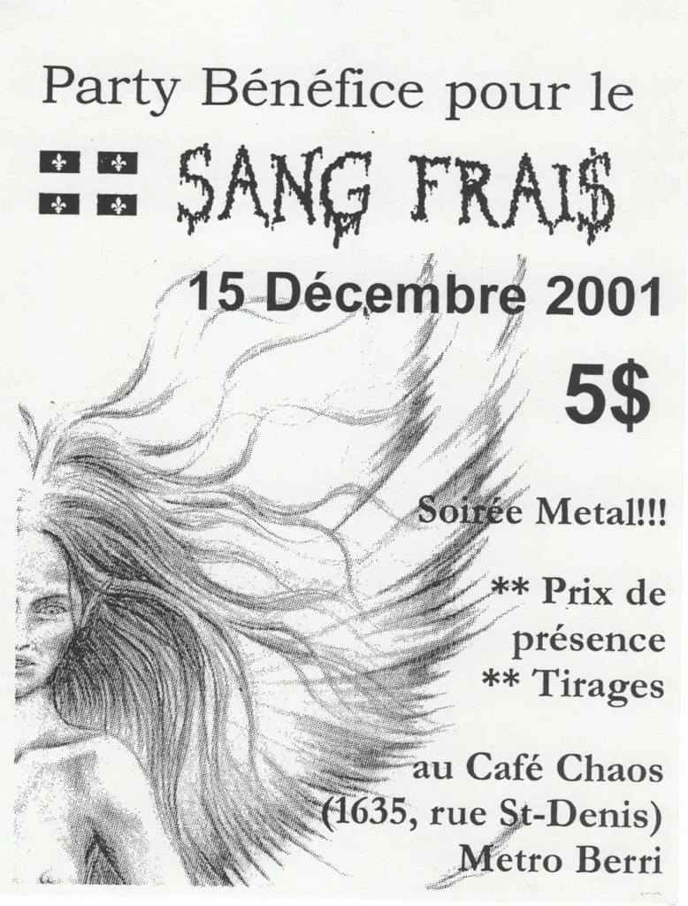 SANG FRAIS PARTY BÉNÉFICE