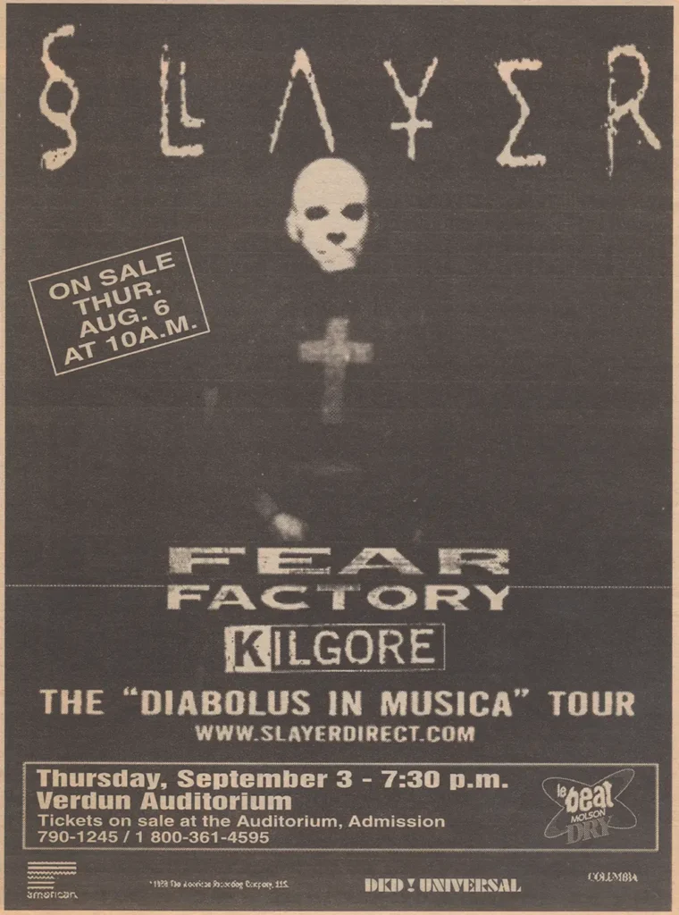 SLAYER FEAR FACTORY KILGORE
