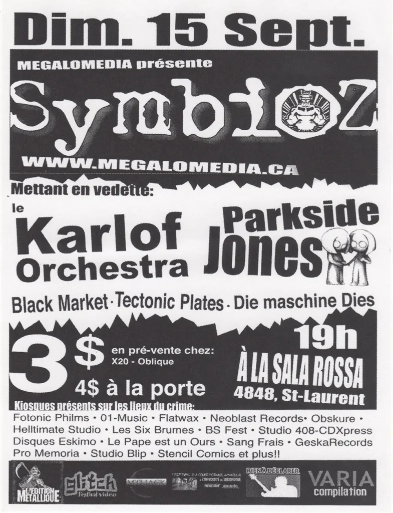 SYMBIOZ KARLOF ORCHESTRA PARKSIDE JONES BLACK MARKET TECTONIC PLATES DIE MASCHINES DIES