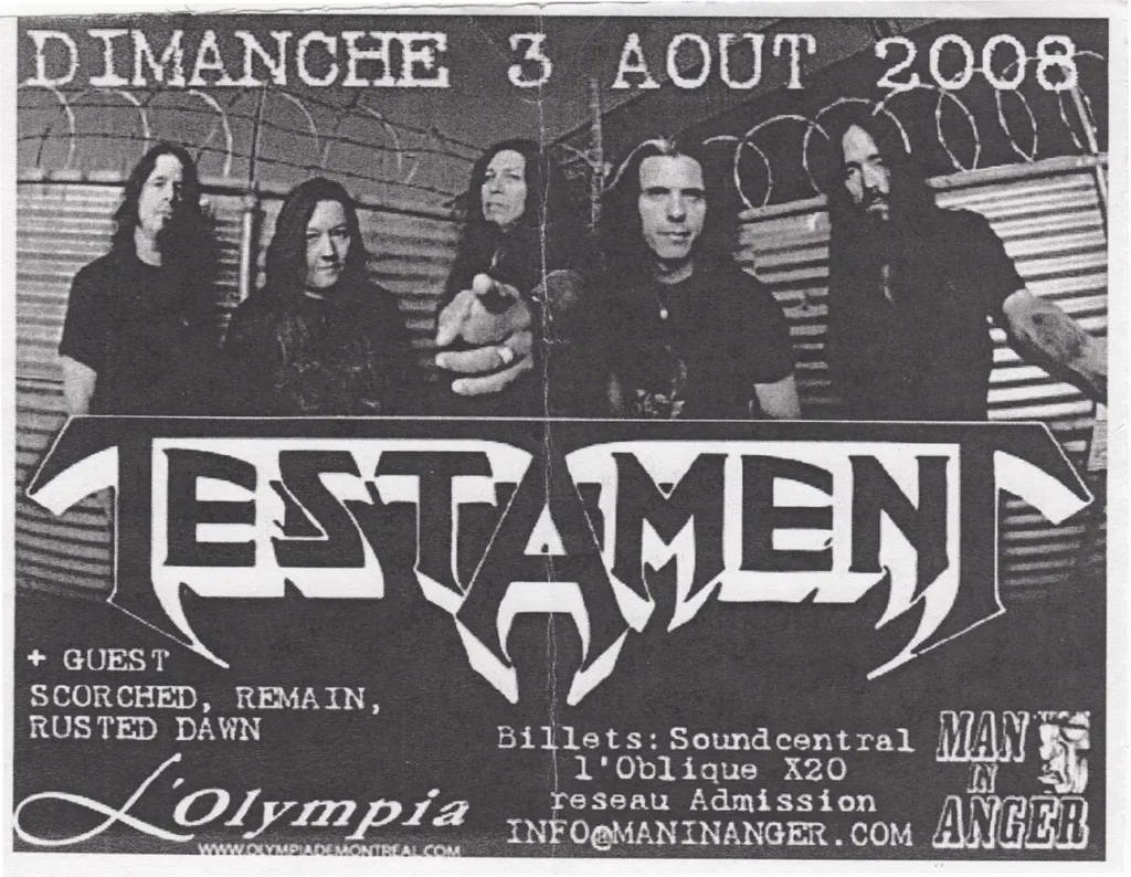 TESTAMENT SCORCHED REMAIN RUSTED DAWN