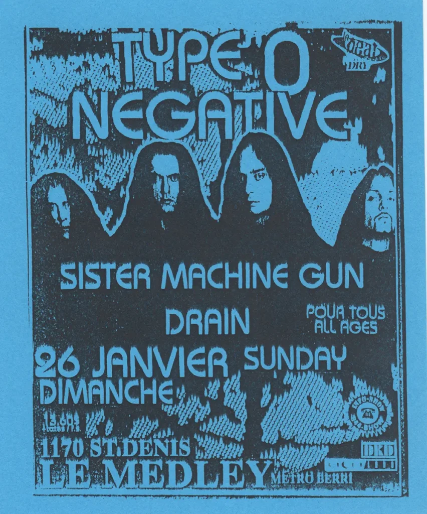 TYPE O NEGATIVE SISTER MACHINE GUN DRAIN (BLEU)