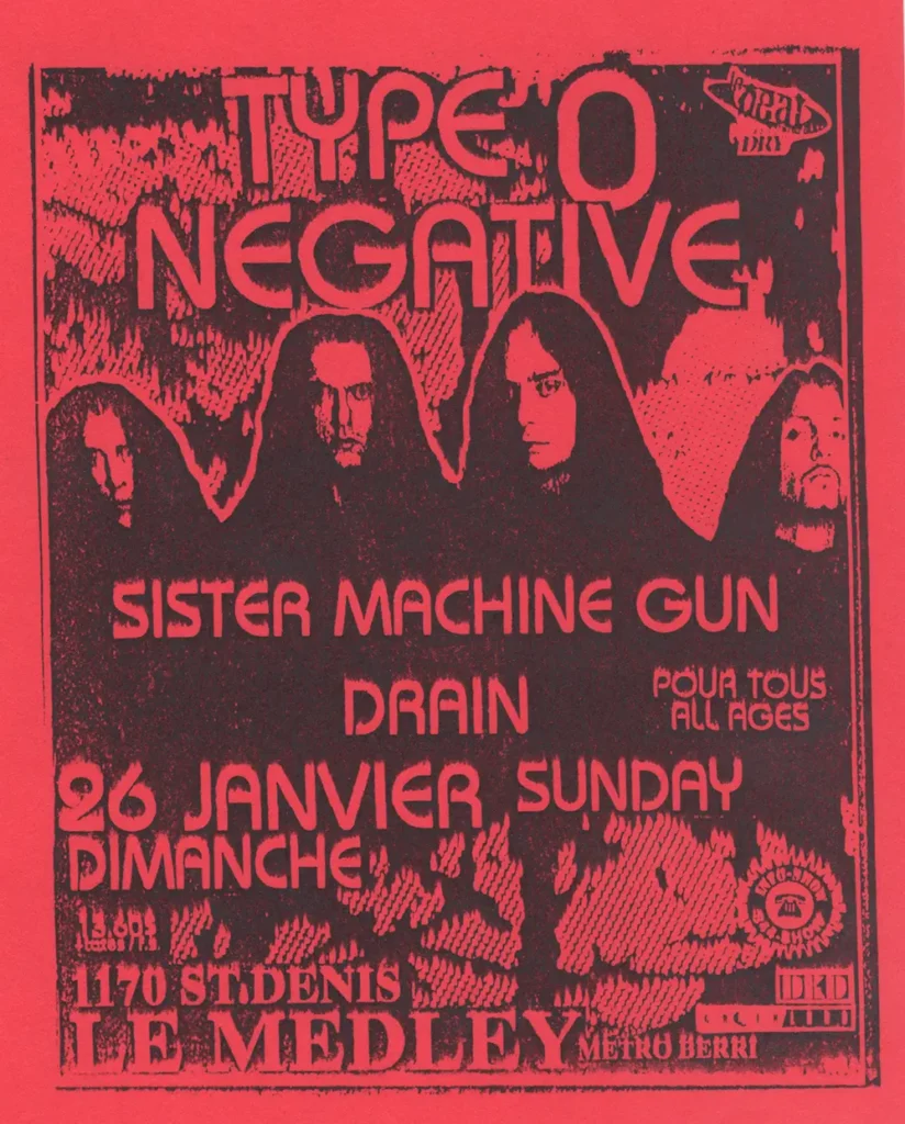 TYPE O NEGATIVE SISTER MACHINE GUN DRAIN (ROUGE)
