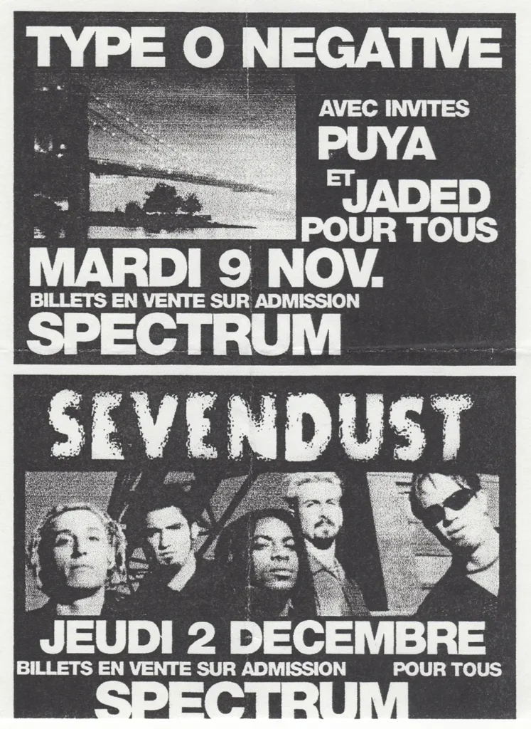 TYPE O NEGATIVE PUYA JADED SEVENDUST DOPE CHEVELLE