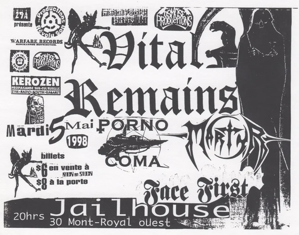 VITAL REMAINS PORNO COMA MARTYR FACE FIRST